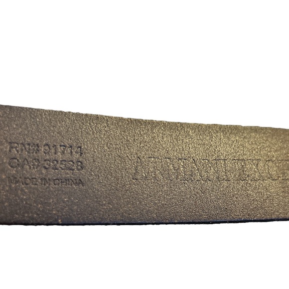 Armani Exchange Distressed Brown Leather Belt Metal Logo Detachable Buckle 38 - Picture 7 of 10